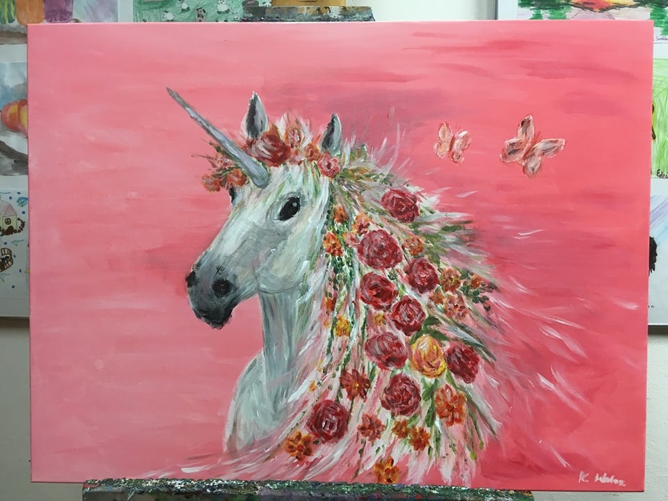 Unicorn - acrylic painting on canvas