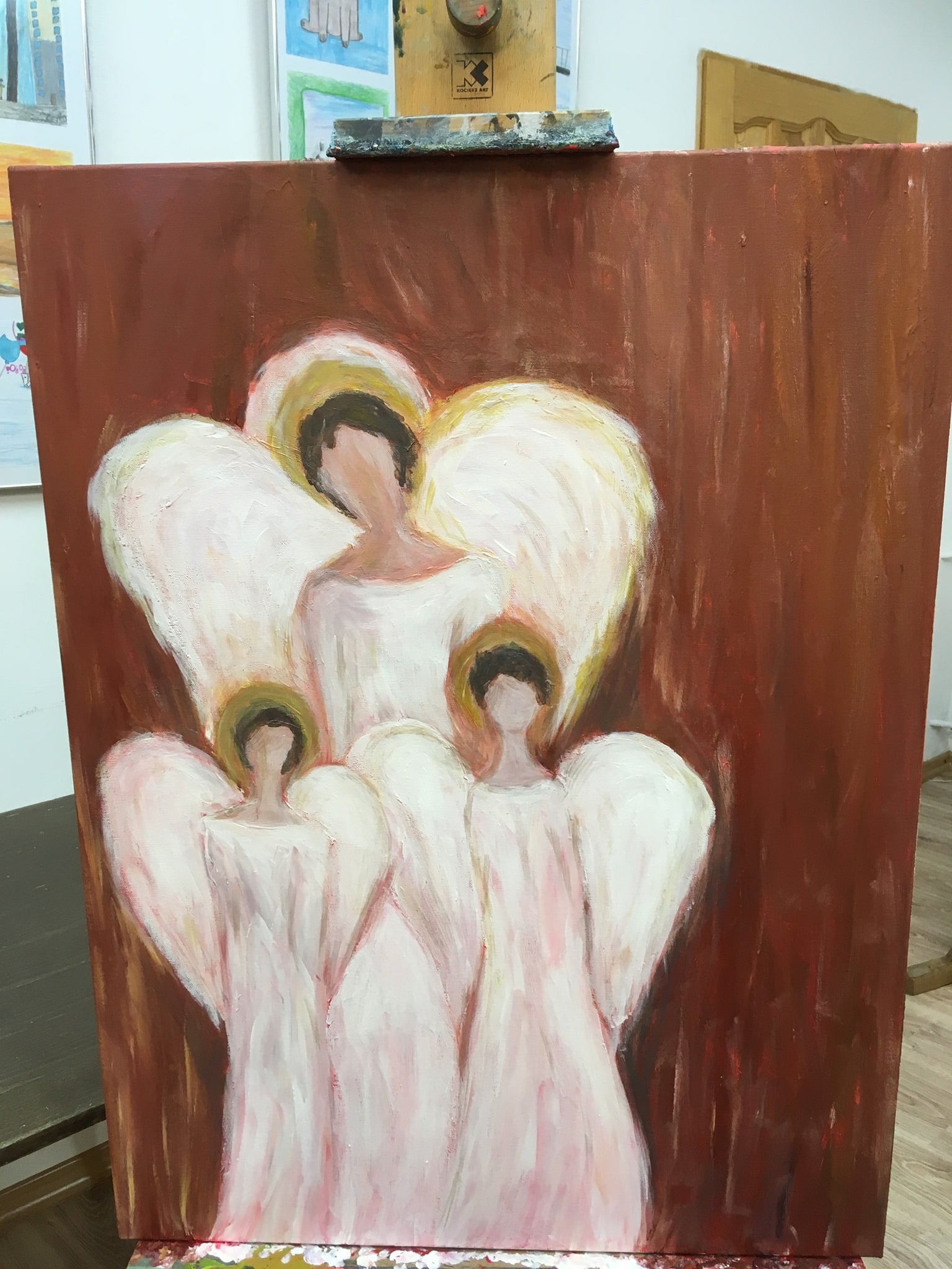 Angels - acrylic painting on canvas