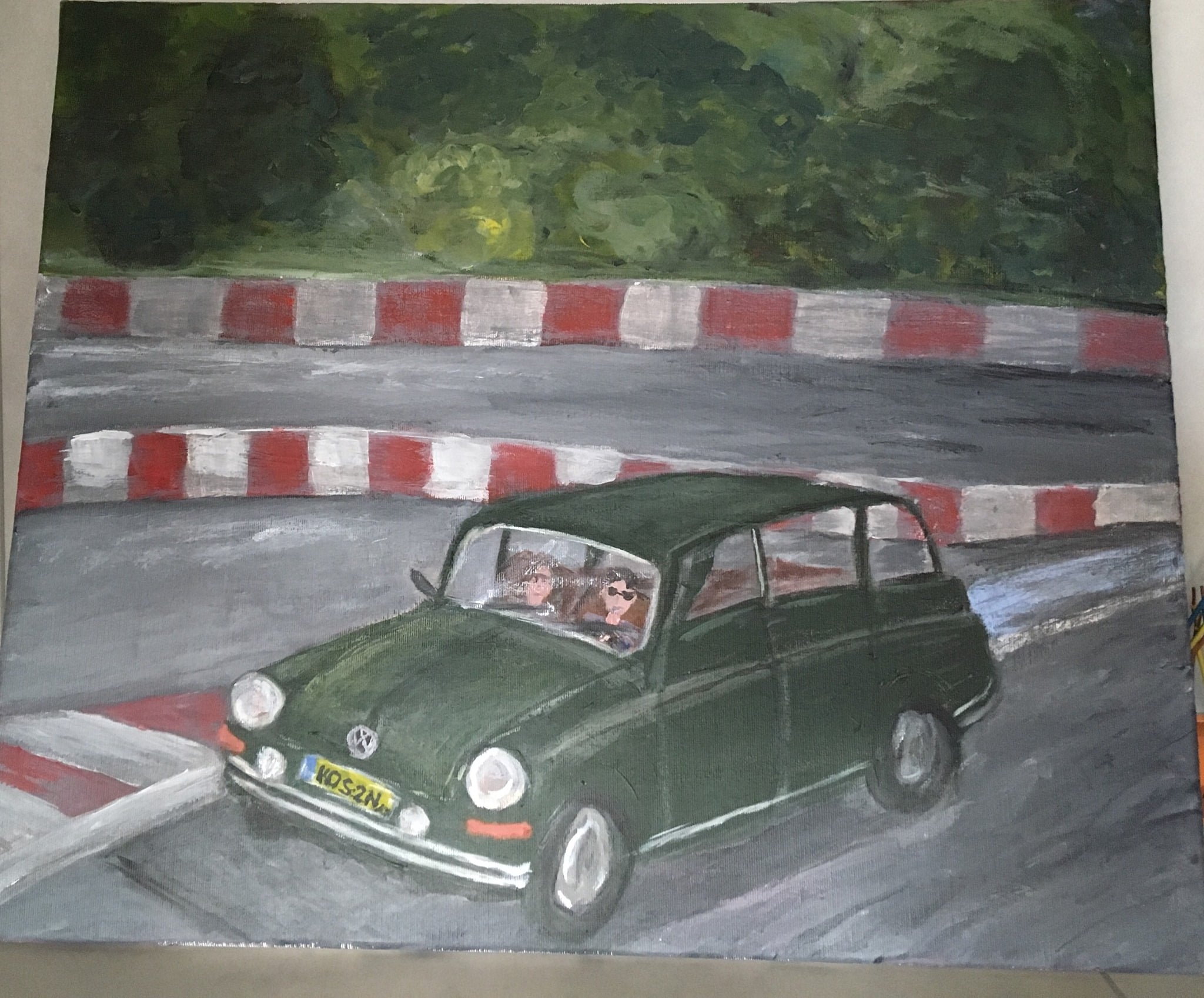 Vintage car - acrylic on canvas