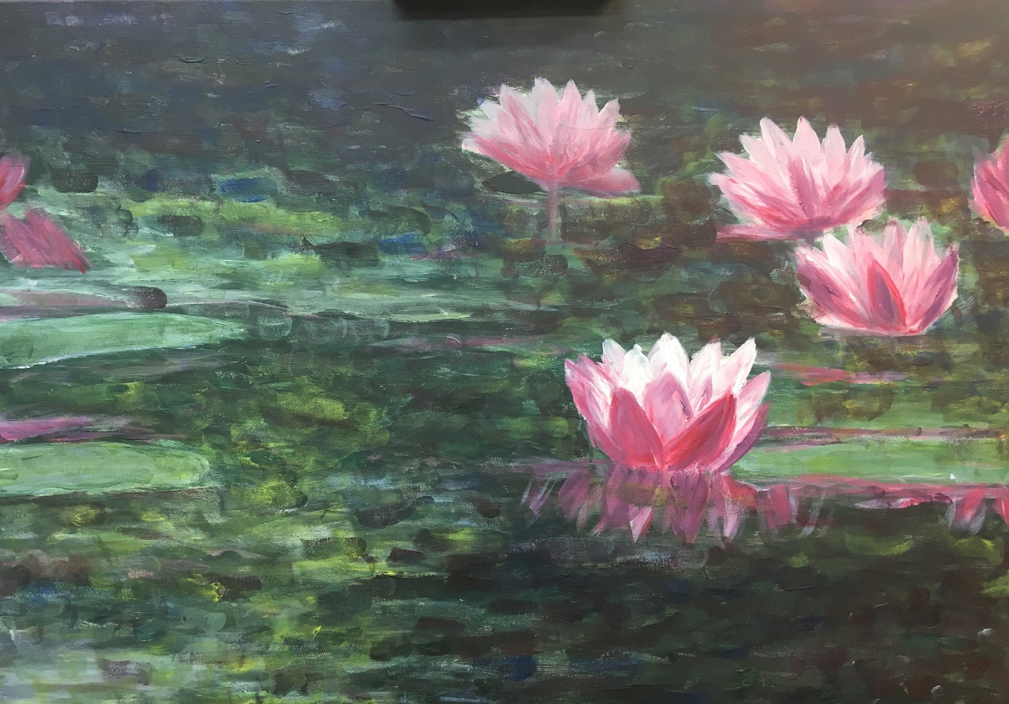 Water lilies - acrylic painting on canvas