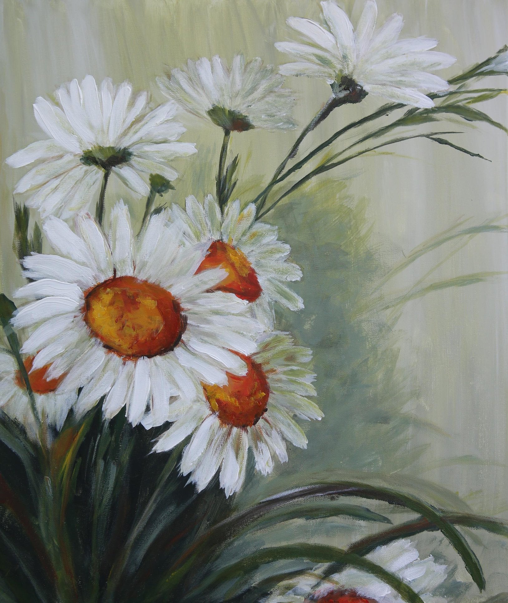 Daisies - acrylic painting on canvas