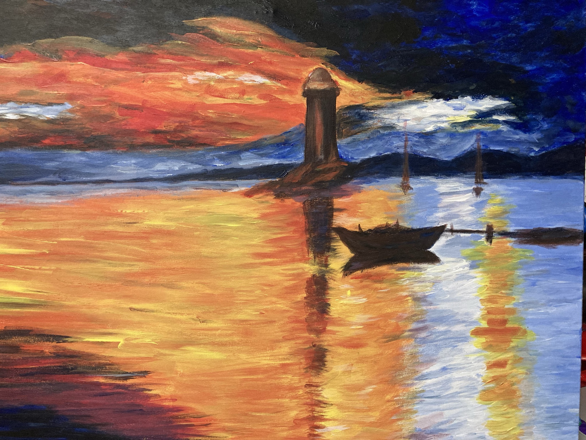 Lighthouse - acrylic painting on canvas