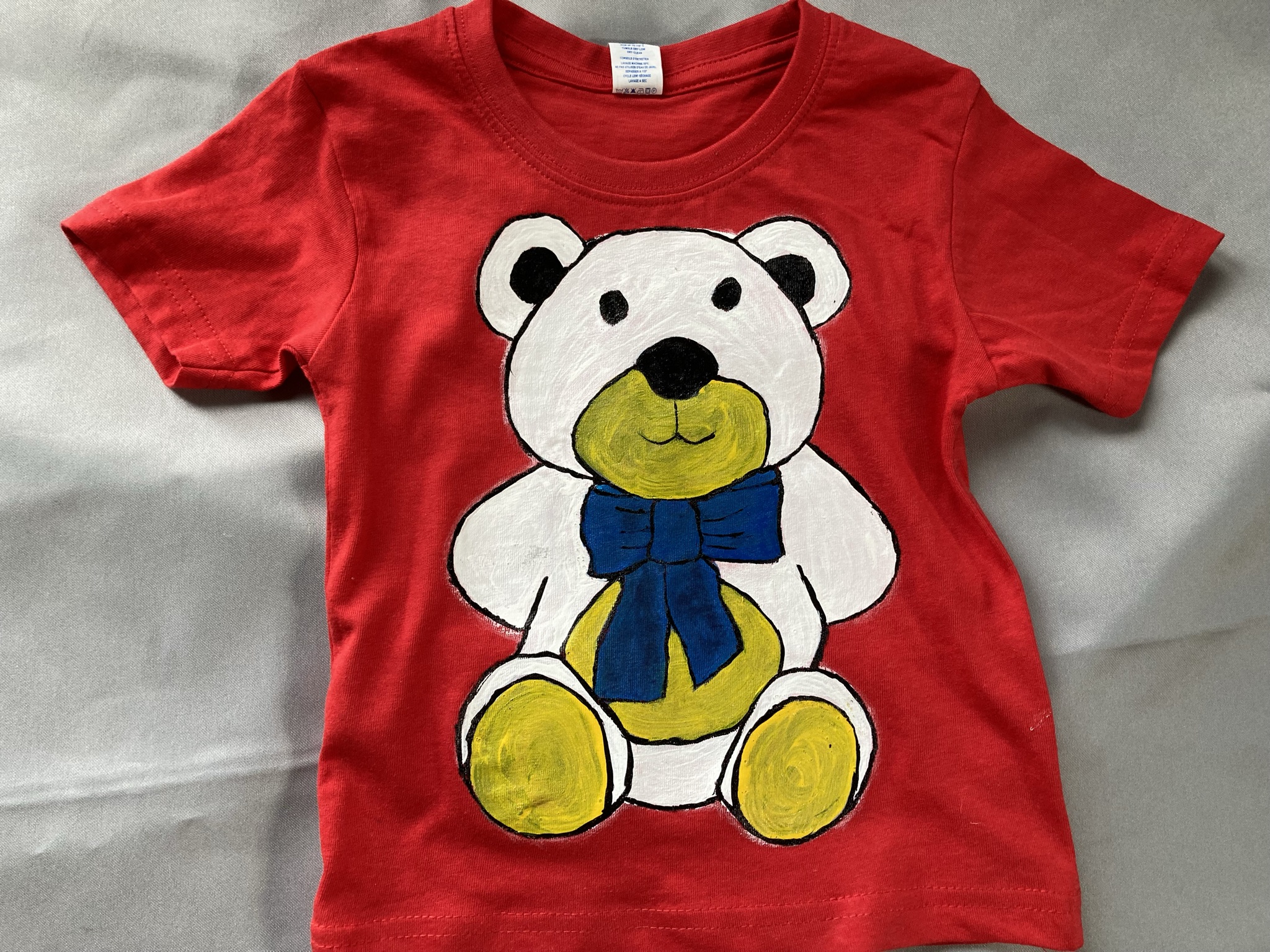 Teddy bear - hand-painted children's T-shirt