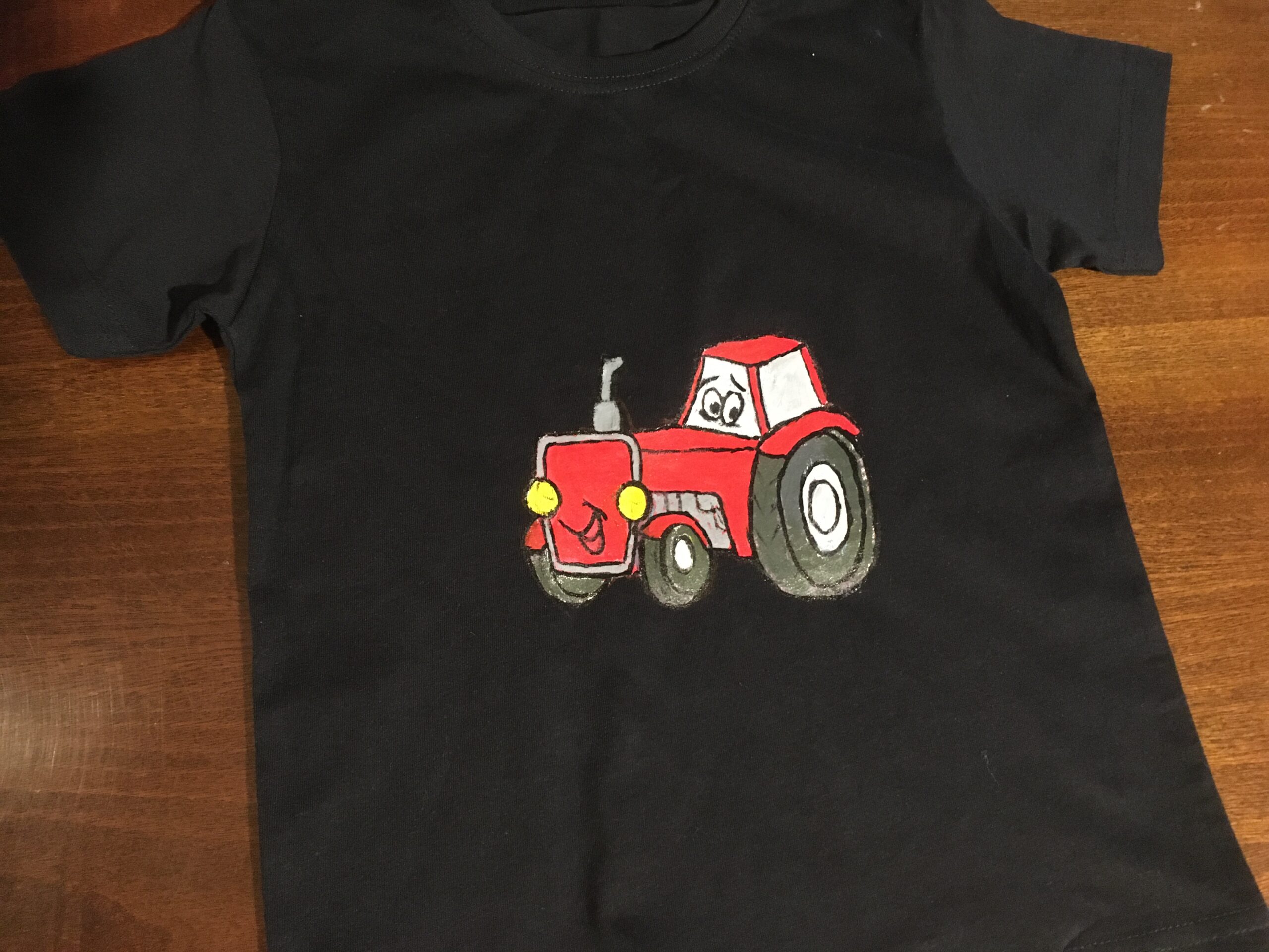 Tractor - hand-painted children's T-shirt