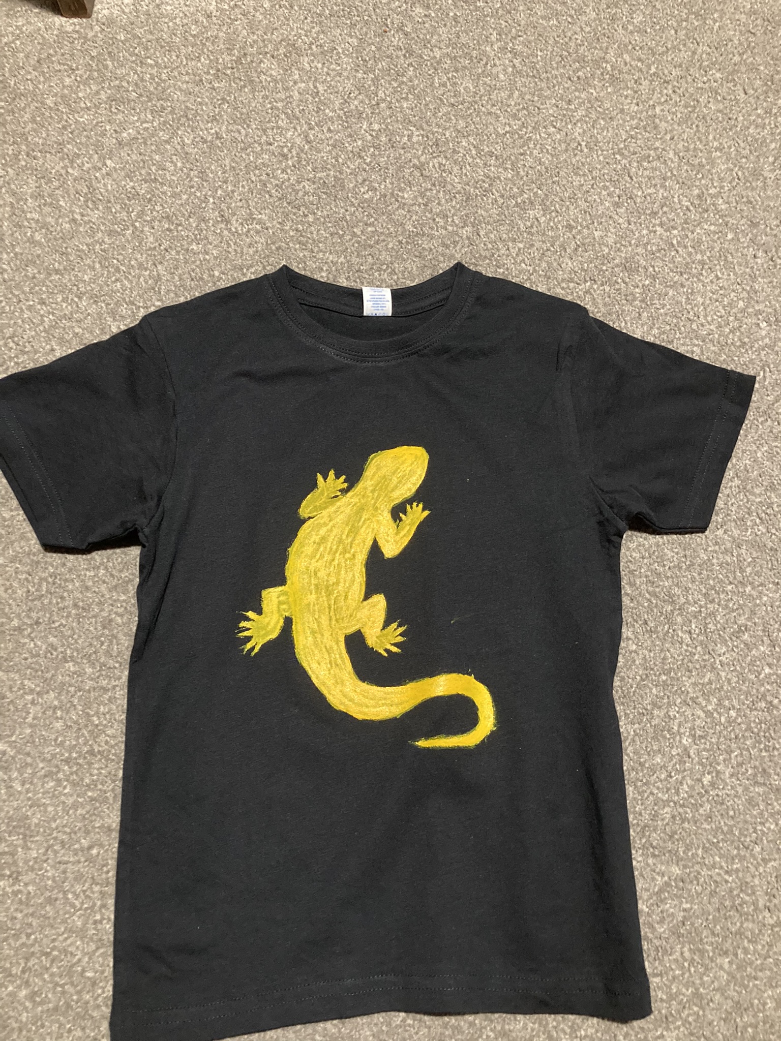 Lizard - hand-painted children's T-shirt