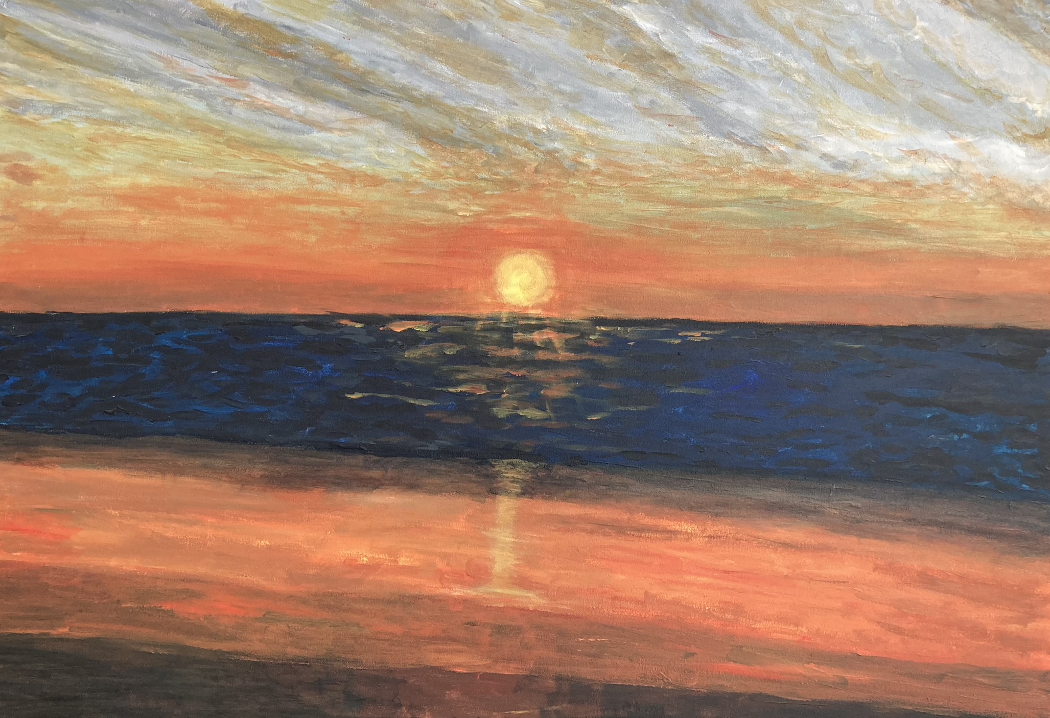 Sunset - acrylic painting on canvas