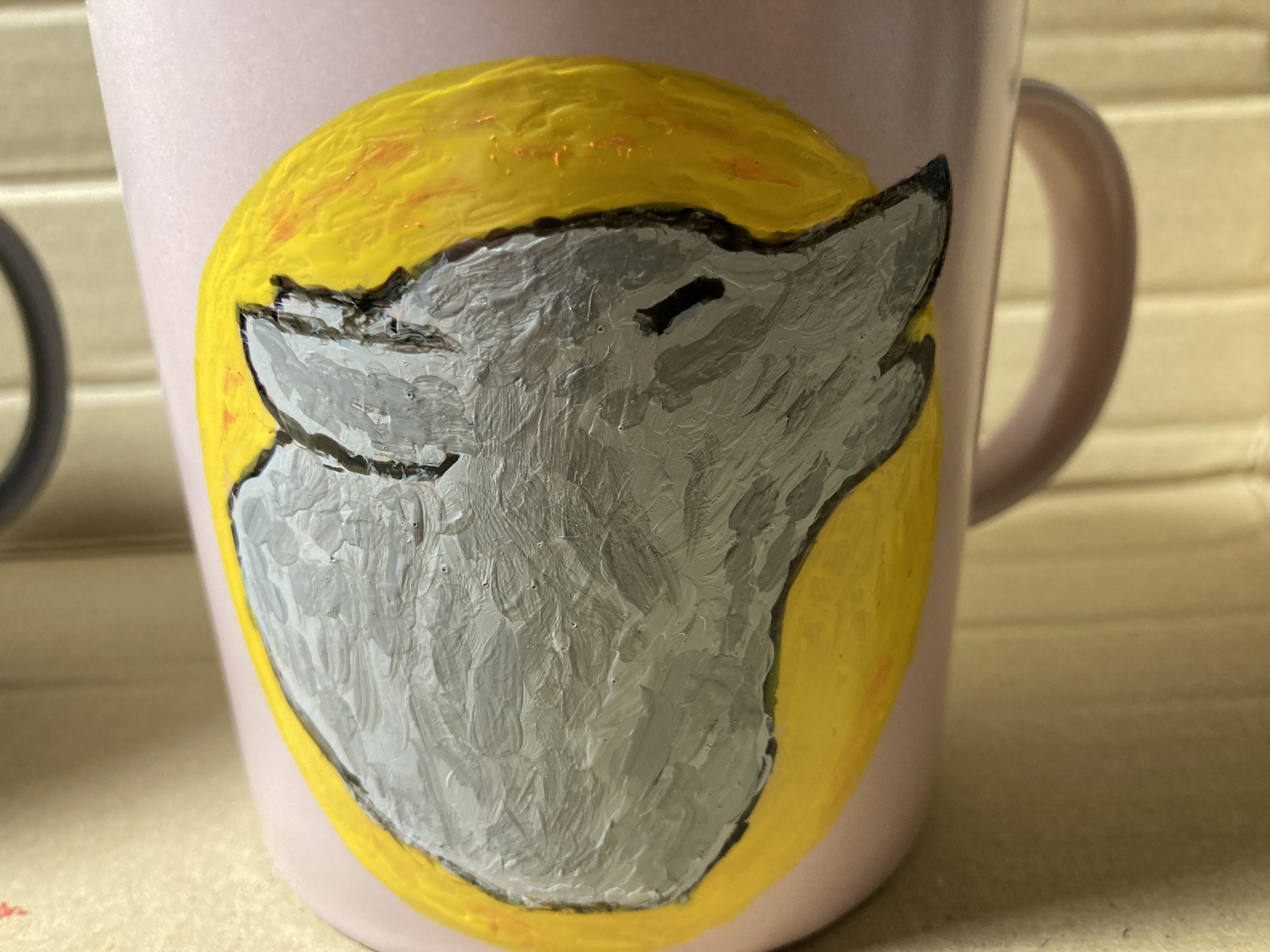 Wolf - hand-painted mug