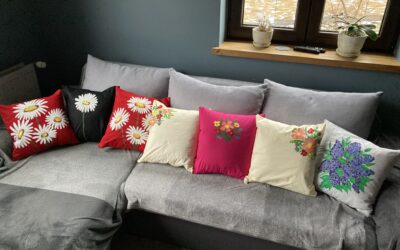 Hand-painted pillowcases will warm up the interior of any home